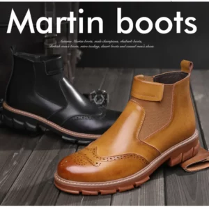 Chelsea Boots for Men Brand Designer Ankle Boots Classic Genuine Leather Men's Winter Boot Fashion Casual Warm Plush Ankle Botas - Image 6