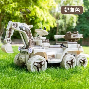 Children's Electric Excavator Two Riders Rechargeable Four-wheel Drive Vehicle Remote Control Engineering Vehicle - Image 6