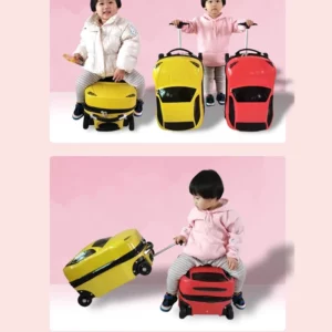 18 Inch 3D Cartoon Car Suitcase Can Sit and Ride on Luggage Kids Trolley Case Travel Suitcase - Image 3