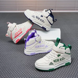 Winter Warm Kids Sneakers Boys Girls Skateboard Shoes Plush High Top Fashion Children Sports Tennis Walking Casual Warm Shoes - Image 5