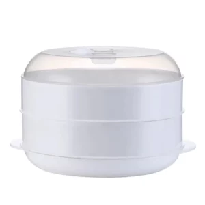 Double Plastic Steamer Microwave Oven Round Steamer With Lid Cookware Steamer Household Steamed Buns Kitchen Cooking Tools - Image 6