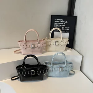LEFTSIDE PU Leather Small square Tote Bags Lady Shoulder Bag for Women 2025 Spring Y2K Crossbody Bags Retro Handbags and Purses - Image 5