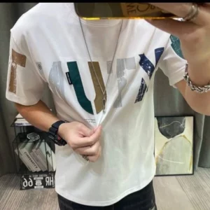 2023 Summer New Fashion Street Letter Printing T-Shirts Man Korean Style Round Neck Short Sleeve Loose Casual Cotton Pullovers - Image 6