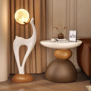 Modern Creative Imitation Stone Coffee Table, Living Room Decor, Resin Round Table, Movable Tea Table, Minimalist Furniture - Image 4