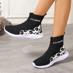 Designer Shoes for Women High-top Sock Sneakers Women Trendy Sports Shoes Women Mesh Breathable Jogging Walking Ladies Shoes - Image 2