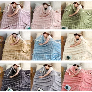 Solid Color Flannel Rabbit Fur Blanket Nap Cover Blanket Soft Sofa Blanket Coral Fleece Cover For Bedroom Manufacturer Wholesale - Image 6
