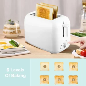 2025 Portable Mini Breakfast Toaster Automatic Removable Bread Crumb Tray Toaster 6 Modes 2 Slice Bread Maker Toaster Ding~ - Image 5