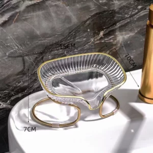 Bathroom Soap Dish Light Luxury Toilet Shower Soap Holder With Drain Water Soap Storage Case Tray Container Bathroom Gadgets - Image 4