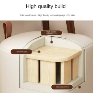 Makeup stool Nordic style simple bench door shoe stool dressing stools leather pier living room sofa stools dressing table stool - Image 3