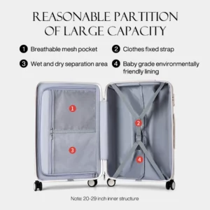Best Spinner Luggage Suitcase PC Trolley Case Travel Bag Rolling Wheel Carry-On Boarding Men Women Luggage Trip Journey H80002 - Image 4