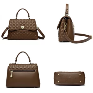 2024 Trendy High Quality Soft Leather Messenger Bag Luxury Designer Multi Layered Women's Handbag Women's Shoulder Crossbody Bag - Image 3
