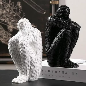 Nordic Thinker Abstract Statue Figure Miniatures Mosaic Resin Sculpture Figurines For Interior Modern Crafts Home Decoration - Image 5