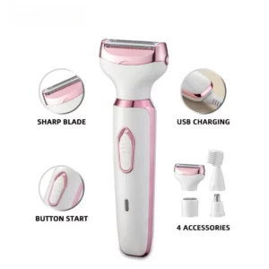 4 in 1 Electric Lady Shaver Body Hair Removal Epilator Painless Cordless Trimmer Razor Gifts for Women Home Appliances - Image 4