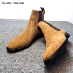 Spring and Autumn Men's Casual Business Flat Suede Business Fashion Boots - Image 6