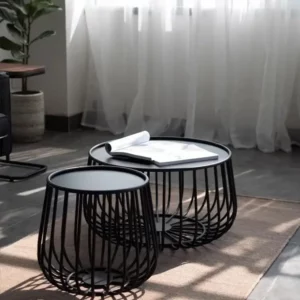 Nordic Light Luxury Wrought Iron Coffee Table Simple Modern Small Apartment Living Room Round Table Industrial Style Tables - Image 3
