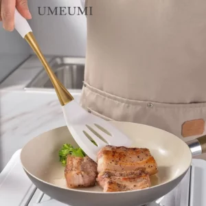 UMEUMI Cooking Spatula 8 Pcs Golden White Silicone kitchenware Utensils Cooking Set Soup Spoon Frying Pan Spatula Universal Tool - Image 2