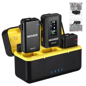 NEEWER CM28 Wireless Lavalier Microphone with Charging Case 1 Click Noise Canceling Audio Lapel Mic For iPhone/Android/PC/Camera - Image 5