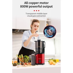 Cold Press Juicer, Slow Chewer, 140mm Large Bore Feed, Suitable for Whole Fruits and Vegetables, Easy To Clean - Image 3