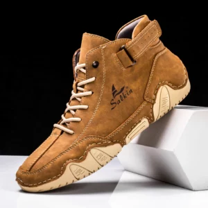 New 2024 Handmade Men Boots Design Sneakers Man Outdoor Casual Leather Men Shoes Ankle Boots Breathable Hot Sale - Image 1