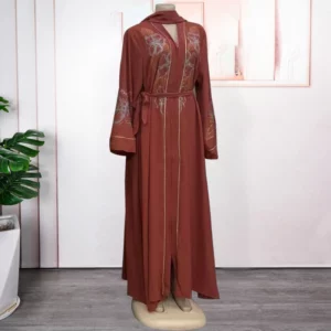 2025 New Europe and The United States New Bat-sleeve Fold Print Large Size Dress Loose Temperament Muslim Robe Long Dress - Image 3