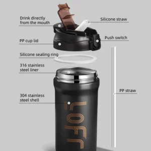 600ML Thermos Water Bottles Coffee Cup 316 Stainless Steel Vacuum Insulated Cup Portable Ice American Coffee Mug Drinking Kettle - Image 5
