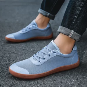 2024PINGKEE wide toe square footed men's simple barefoot shoes with a zero drop sole Crossfit leather sports shoes for men shoes - Image 3