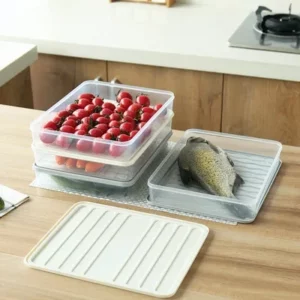 Freezer Dumpling Box Food Storage Container Stackable Food Saver Box with Lid Square Plastic Single-layer Sealed Transparent Box - Image 3