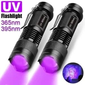 UV Flashlight LED Ultraviolet Torch Zoomable Mini Ultra Violet Lights 395/365nm Inspection Lamp Pet Urine Stain Detector Tools - Image 1