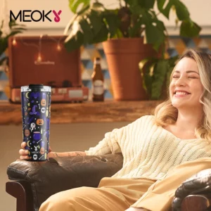 Meoky 24oz Coffee Cup Tumbler Two Ways to Drink Halloween Stainless Steel Portable Insulated Water Bottle Leak-Proof Car Mug - Image 2