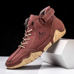 New 2024 Handmade Men Boots Design Sneakers Man Outdoor Casual Leather Men Shoes Ankle Boots Breathable Hot Sale - Image 5