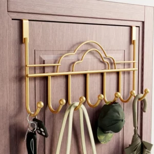 Behind The Door Hooks Household Storage Wall Hanger Hooks No Punch Coat Rack Home Storage Door Hooks - Image 2
