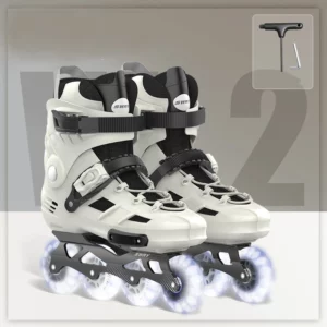 Professional Adults Inline Roller Skate Shoes For Women Men Sneakers With Flashing 4 Wheels Skates Outdoor Racing Speed Skating - Image 5