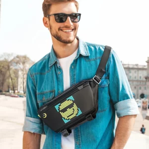 Sling Bag Customizable Pixel Art Speaker Bag Fashion Design Waterproof for Biking Hiking Outside Activity Big Space - Image 6