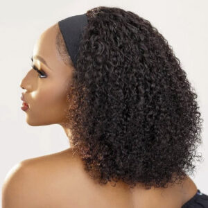 Kinky Curly Human Hair Headband Wig For Black Women 180% Density Glueless Brazilian Remy Jerry Curl Full Machine Made Hair - Image 7