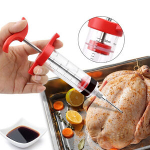 Red Barbecue Meat Syringe With 3 Marinade Injector Marinade Syringes Food Grade Kitchen Accessories Kit Marinade Flavor Injector - Image 4