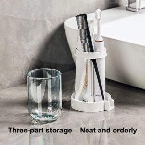 Household Bathroom 3-in-1 Toothbrush Holder Toothpaste Mouthwash Cup Organizer Dry And Dustproof Cleaning Tool Storage Rack - Image 5