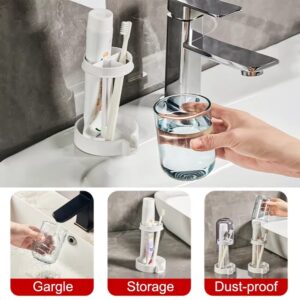 Household Bathroom 3-in-1 Toothbrush Holder Toothpaste Mouthwash Cup Organizer Dry And Dustproof Cleaning Tool Storage Rack - Image 6