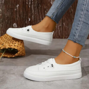 Wear-resistant, Lightweight, Breathable Solid Color Flat Sneakers, Comfortable Casual Running Shoes Zapatillas Deportivas Mujer - Image 5