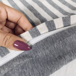 Junwell 100% Cotton Yarn dyed Jersey Duvet Cover Japanese Style Simple Stripe Design Soft Quilt Cover Set - Image 3