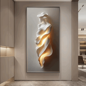 Minimally Abstract Entrance Decoration Painting High-end Relief Feeling Hanging Painting Room Decoration Wall Lamp Led Light - Image 6