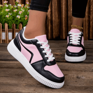 Fashionable Women's Sneaker, Light and Casual, with Stripes, Lace-up Low Top, Eva Outsole and Cloth Insole - Image 4