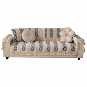 Old Coarse Cotton and Linen Sofa Cushion Four Seasons Universal Thickened Linen Seat Pad Anti-Cat Scratch Inn Sofa Cover - Image 2