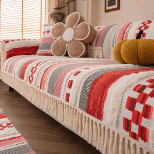 Old Coarse Cotton and Linen Sofa Cushion Four Seasons Universal Thickened Linen Seat Pad Anti-Cat Scratch Inn Sofa Cover - Image 3