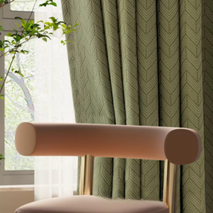 French Luxury Retro Chenille Herringbone Jacquard Light Gray Curtain Milky coffee Curtains for Living Dining Room Bedroom Custom - Image 3