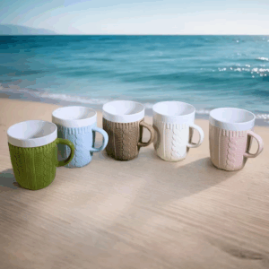 knitted ceramic woolen yarn mug cozy sweater mug cup - Image 2