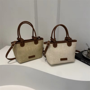 New Straw Woven Crossbody Bags For Women Summer Rattan Vacation Bucket Shoulder Bags Summer Seaside Beach Handbags - Image 4