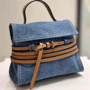 Small Denim Handle Bags for Women Jean Crossbody Bag Female Jean Handle Bag with PU Tie Womens Small Purse Bag - Image 6