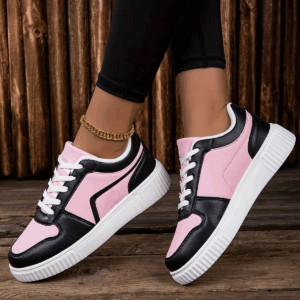Fashionable Women's Sneaker, Light and Casual, with Stripes, Lace-up Low Top, Eva Outsole and Cloth Insole - Image 5