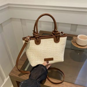 New Straw Woven Crossbody Bags For Women Summer Rattan Vacation Bucket Shoulder Bags Summer Seaside Beach Handbags - Image 7