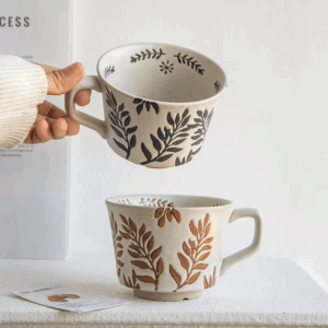 375ml Hand Drawn Ceramic Mug for Coffee Exquisite Home Breakfast Oatmeal Cup Water Tumbler Teacup Christmas Gift - Image 6